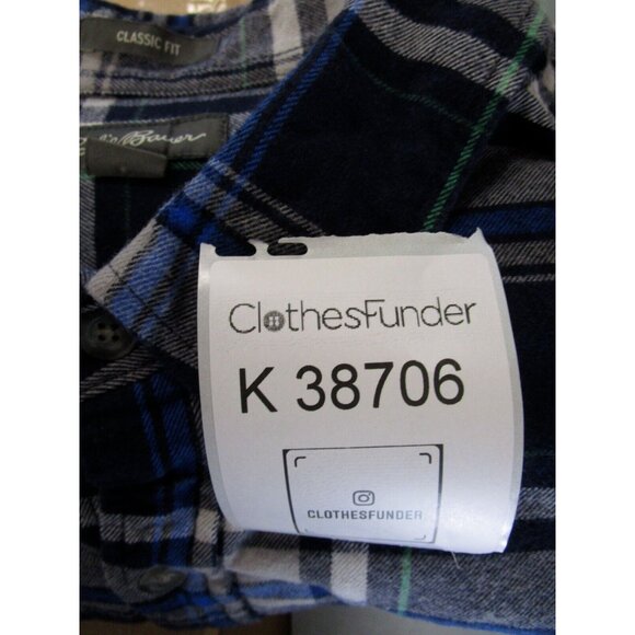 Eddie Bauer Shirt XL White Flannel Classic Fit Plaid Button Up Preppy - Picture 11 of 11